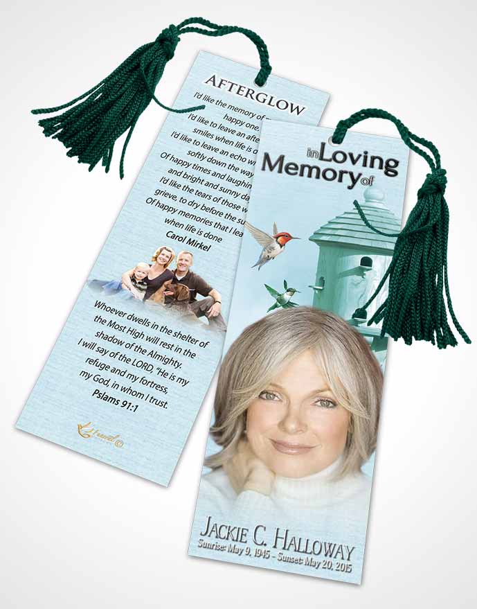 Funeral Bookmark Template Majestic Birds of a Feather