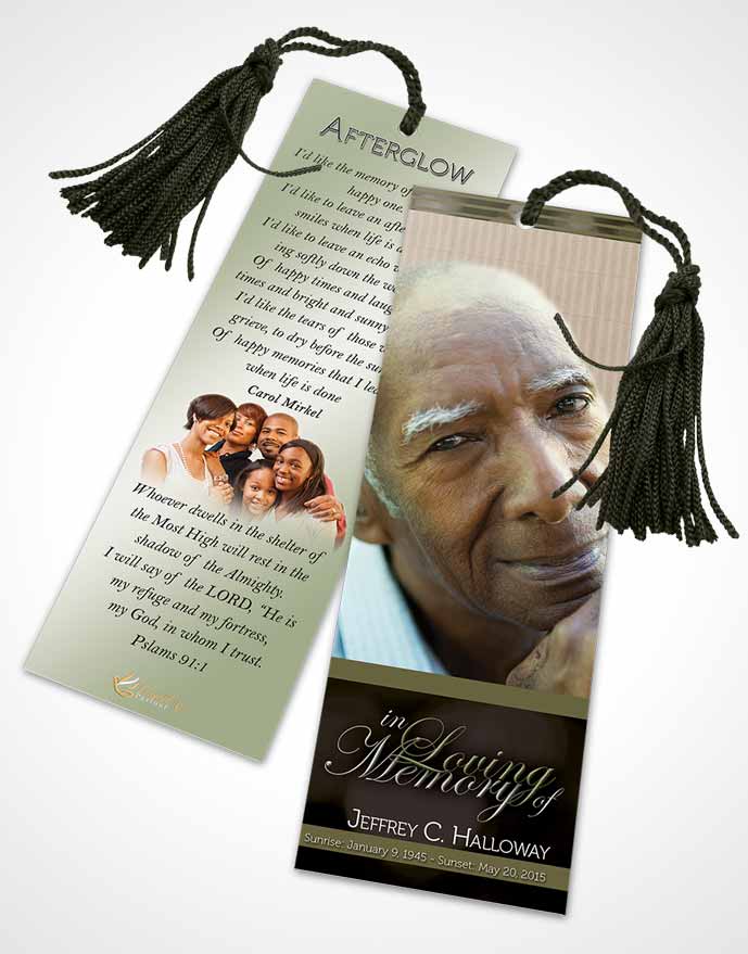 Funeral Bookmark Template Majestic Rustic Nights Light