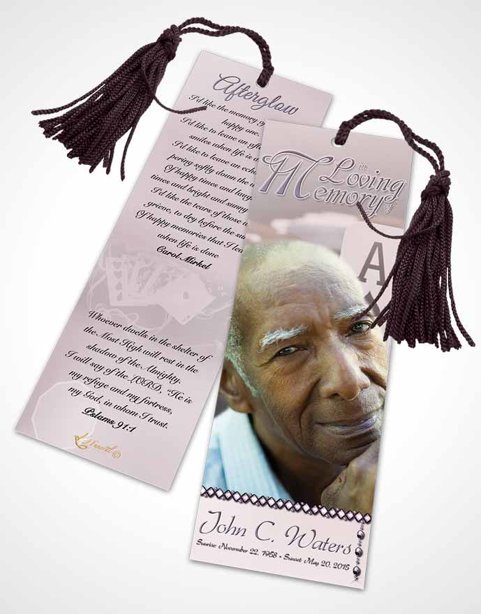 Funeral Bookmark Template Midnight Cards