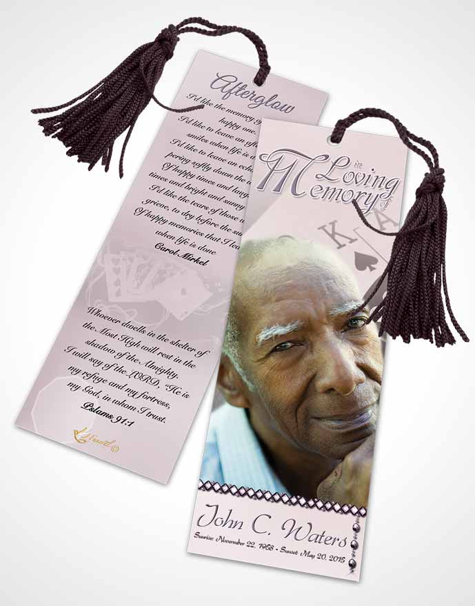 Funeral Bookmark Template Midnight Double Down