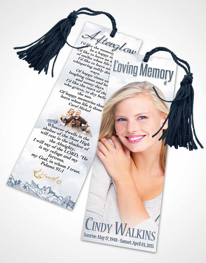 Funeral Bookmark Template Natural Elegance Fresh Water