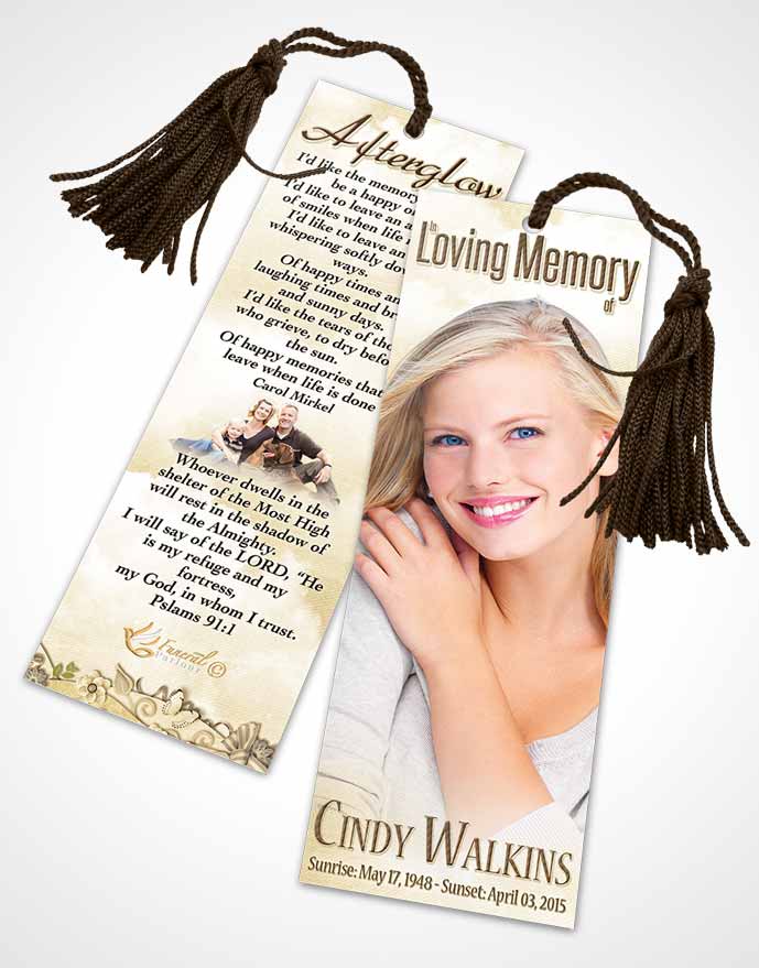 Funeral Bookmark Template Natural Elegance Golden Canyon