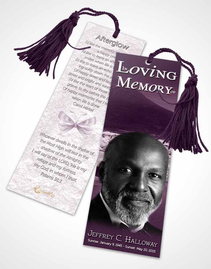 Funeral Bookmark Template Natures Lavender Mountain