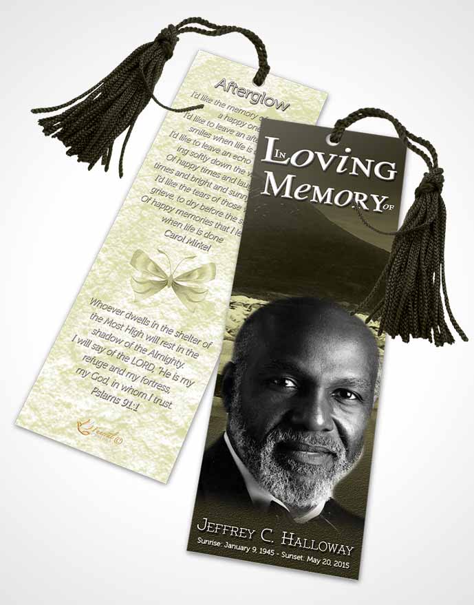 Funeral Bookmark Template Natures Rustic Mountain