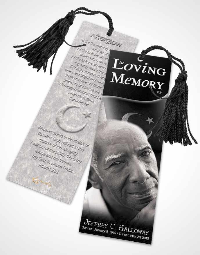Funeral Bookmark Template Pakistanian Black and White Love