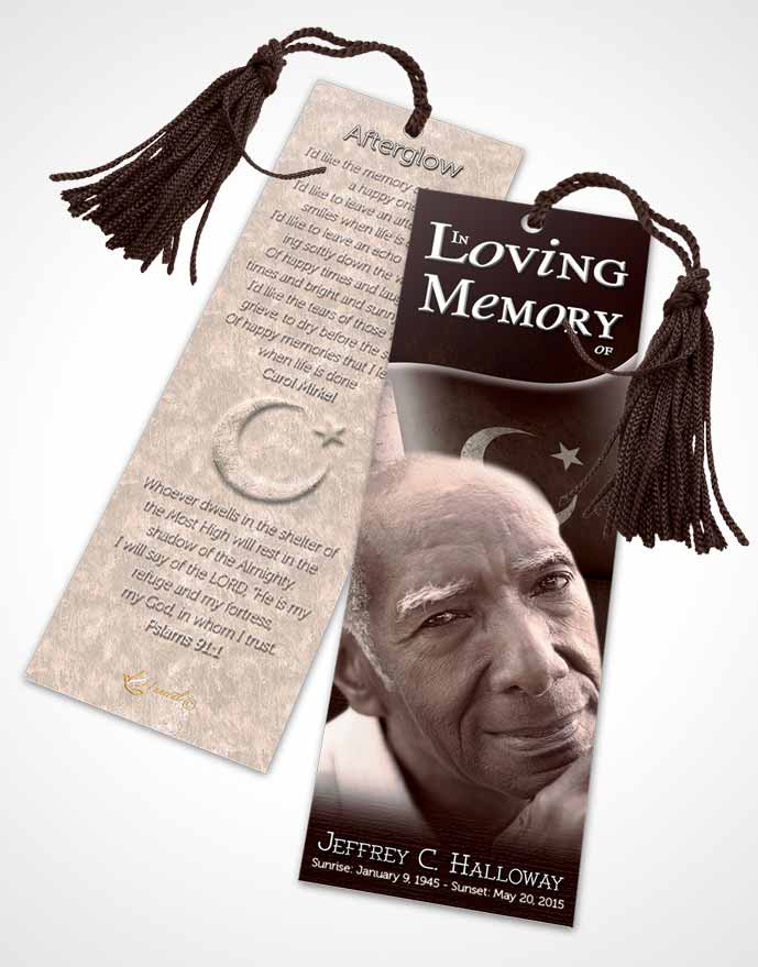 Funeral Bookmark Template Pakistanian Burgundy Love