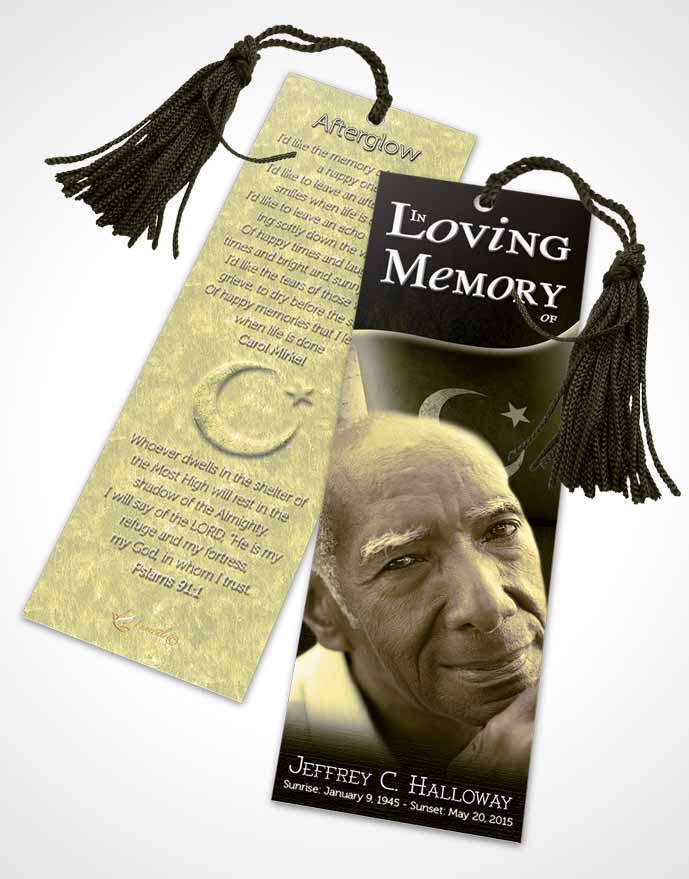 Funeral Bookmark Template Pakistanian Golden Love
