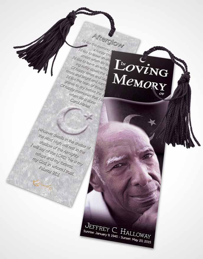 Funeral Bookmark Template Pakistanian Lavender Love