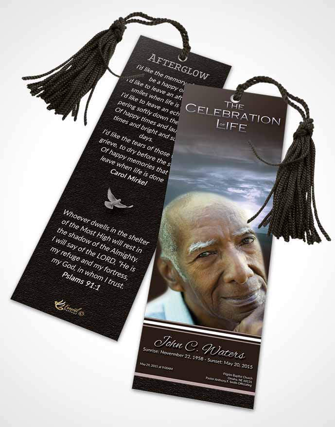 Funeral Bookmark Template Peaceful Higher Power