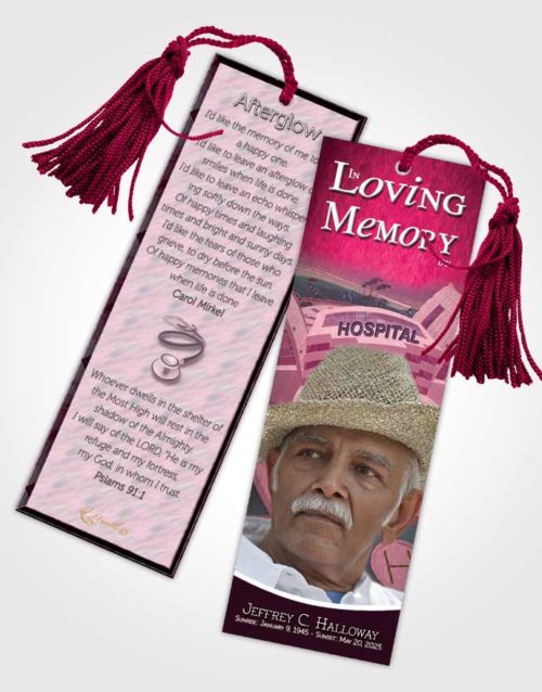 Funeral Bookmark Template Pink Doctor