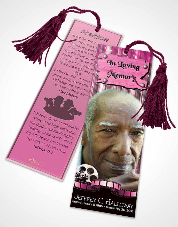 Funeral Bookmark Template Pink Star Media Pro