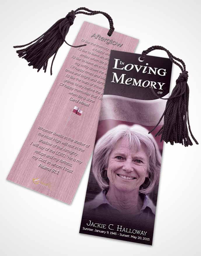 Funeral Bookmark Template Polish Lavender Serenity