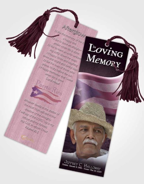 Funeral Bookmark Template Puerto Rican Lavender Waters