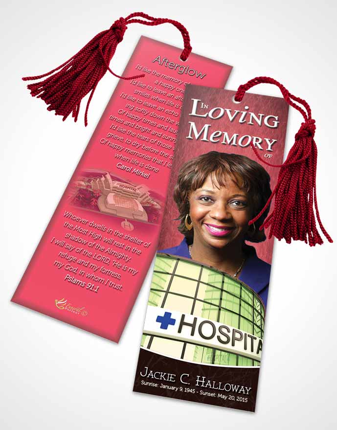Funeral Bookmark Template Ruby Nurse