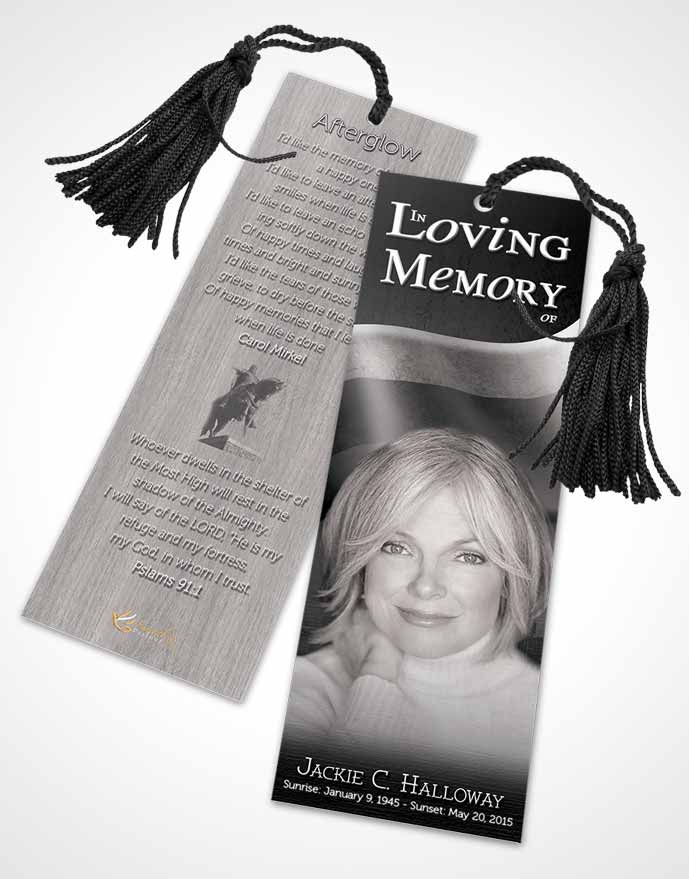 Funeral Bookmark Template Russian Black and White City
