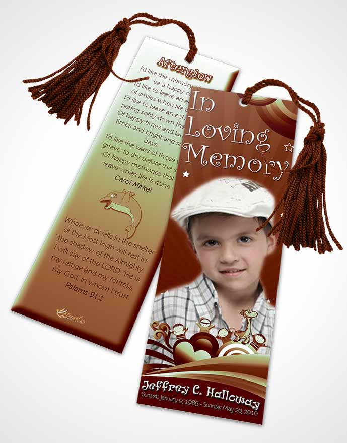 Funeral Bookmark Template Rustic Childs Journey