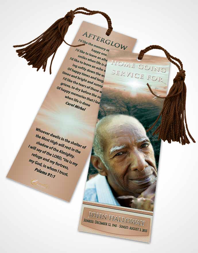 Funeral Bookmark Template Serenity Canyon Escape