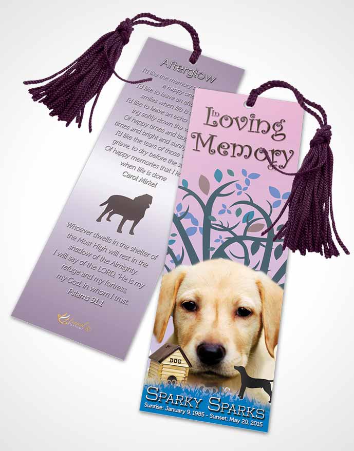 Funeral Bookmark Template Serenity Doggy Heaven