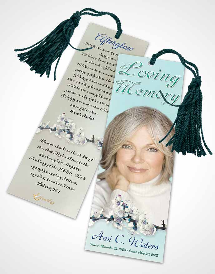 Funeral Bookmark Template Simple Beauty Evening Peace