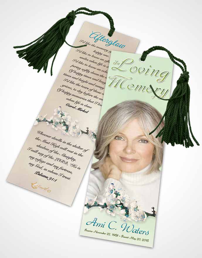 Funeral Bookmark Template Simple Beauty Morning Calm