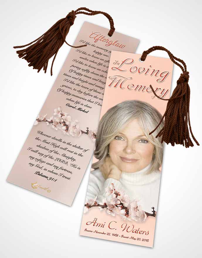 Funeral Bookmark Template Simple Beauty Ruby Desire