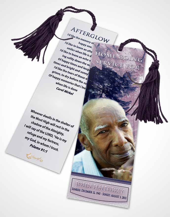 Funeral Bookmark Template Sky Forest Laughter