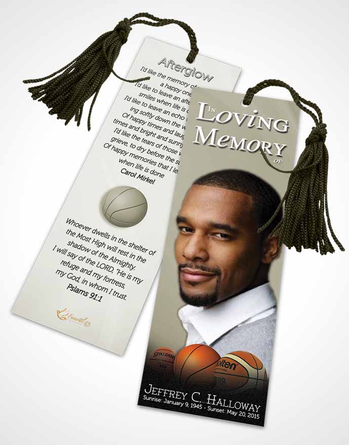 Funeral Bookmark Template Soft Daylight Basketball Lover Light