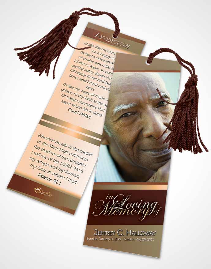 Funeral Bookmark Template Soft Dusk Majesty Tranquility Light