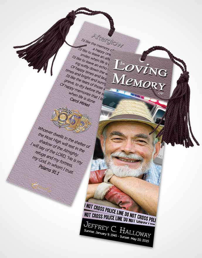 Funeral Bookmark Template Soft Police On Duty