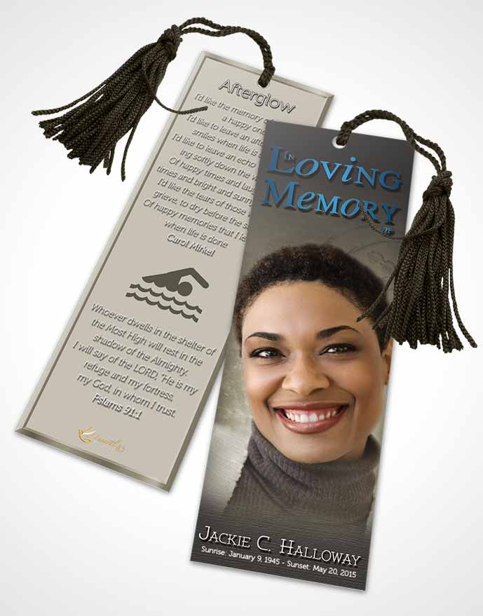 Funeral Bookmark Template Soft Spring Swimming Desire