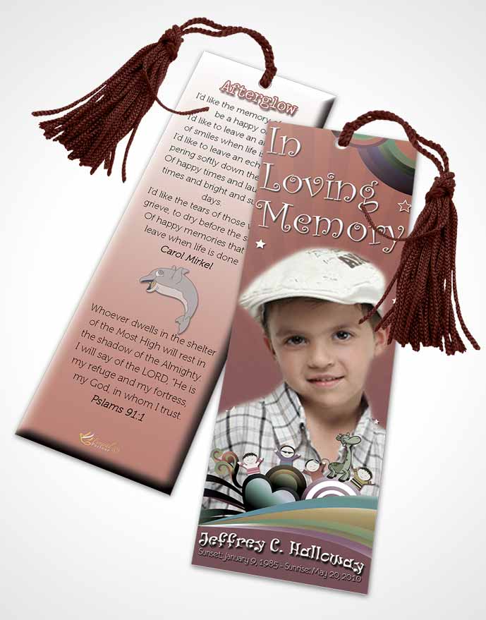 Funeral Bookmark Template Soft Summer Ruby Childs Journey