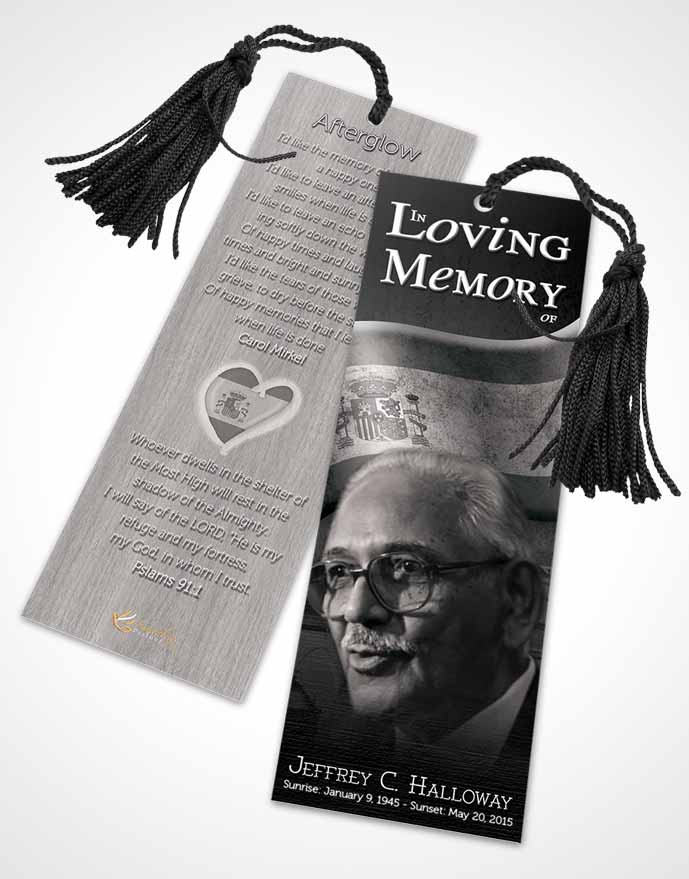 Funeral Bookmark Template Spanish Black and White Love