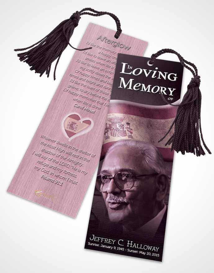 Funeral Bookmark Template Spanish Lavender Love