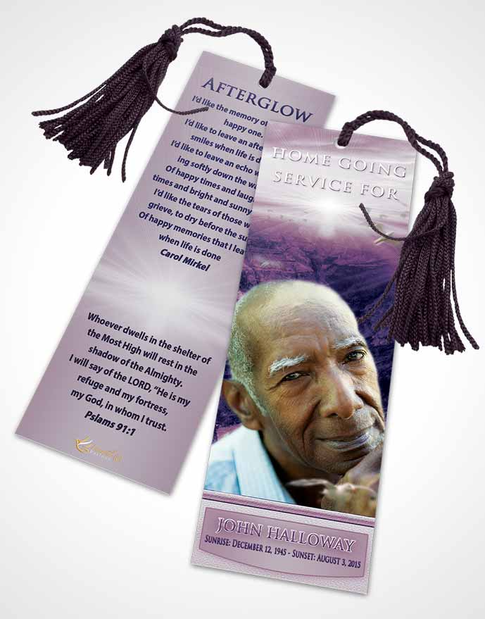 Funeral Bookmark Template Special Moments Canyon Escape