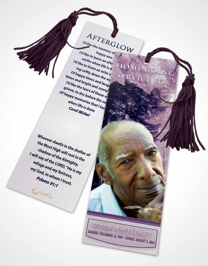 Funeral Bookmark Template Special Moments Forest Laughter
