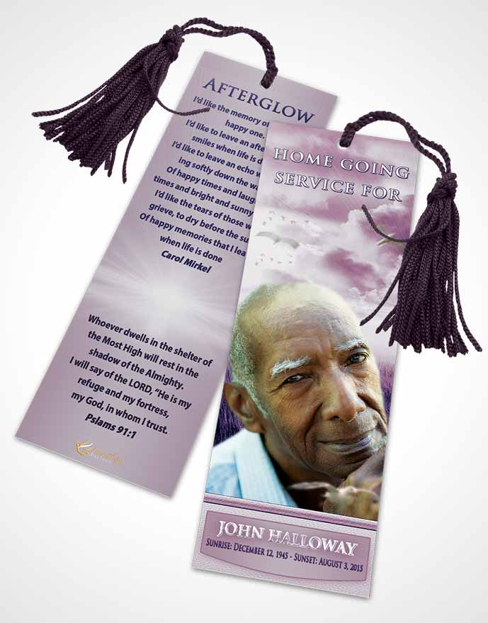 Funeral Bookmark Template Special Moments Sparkling Sky