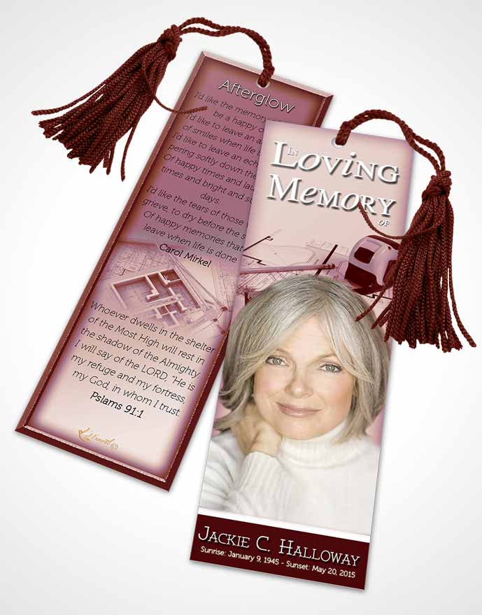 Funeral Bookmark Template Strawberry Architect
