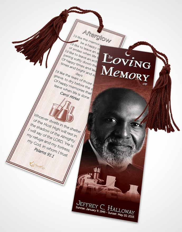 Funeral Bookmark Template Strawberry Chemist
