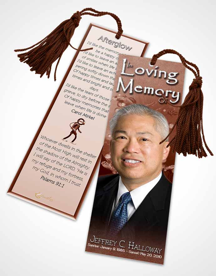 Funeral Bookmark Template Strawberry Water Lover