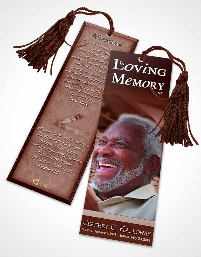 Funeral Bookmark Template Strawberry Writer