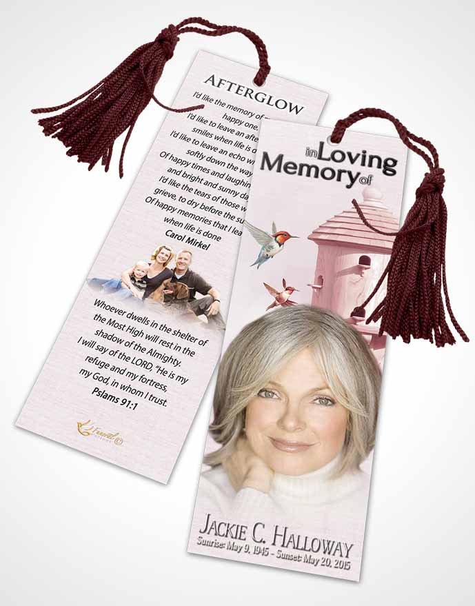 Funeral Bookmark Template Summer Birds of a Feather