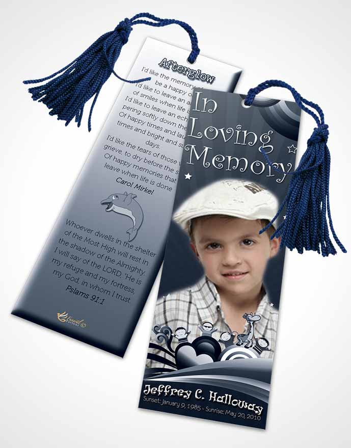 Funeral Bookmark Template Summer Blues Childs Journey