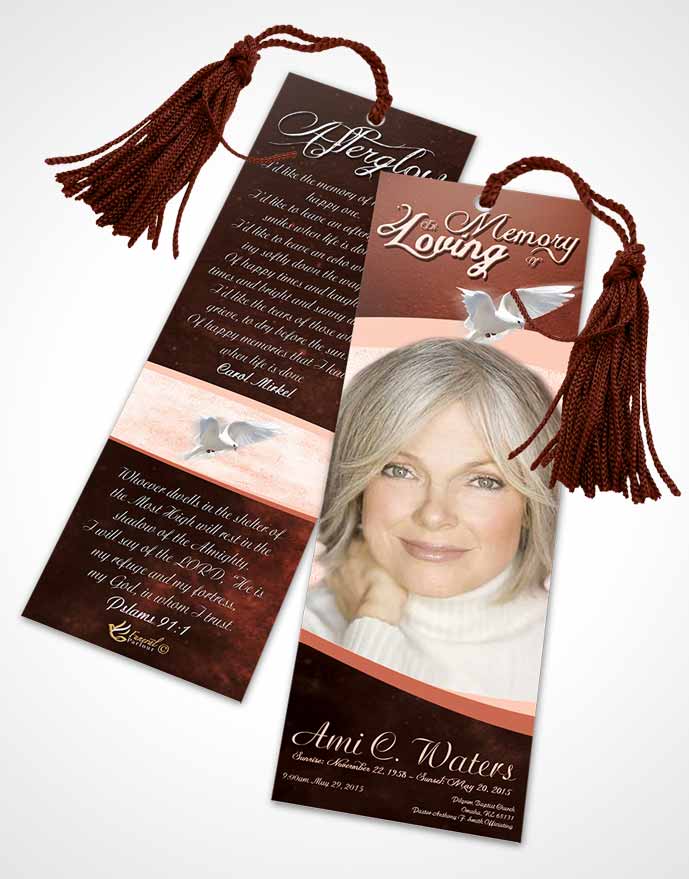 Funeral Bookmark Template Summer Paradise