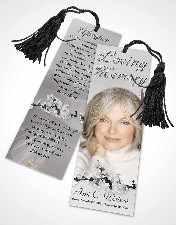 Funeral Bookmark Template Sunrise Sailor Black and White