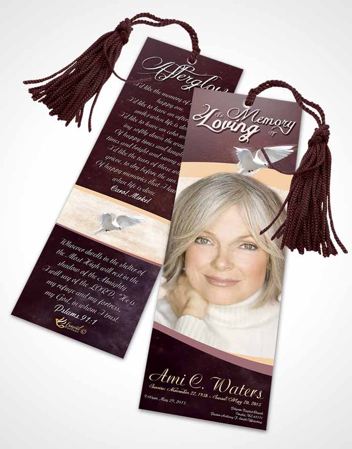 Funeral Bookmark Template Sweet Paradise