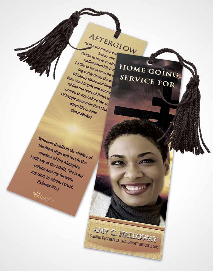 Funeral Bookmark Template The Blissful Sacrifice