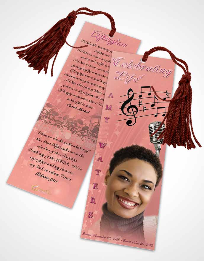 Funeral Bookmark Template The Sound of Music Evening Peace