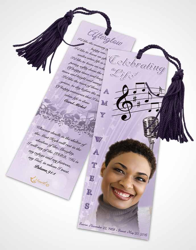 Funeral Bookmark Template The Sound of Music Lavender Honor