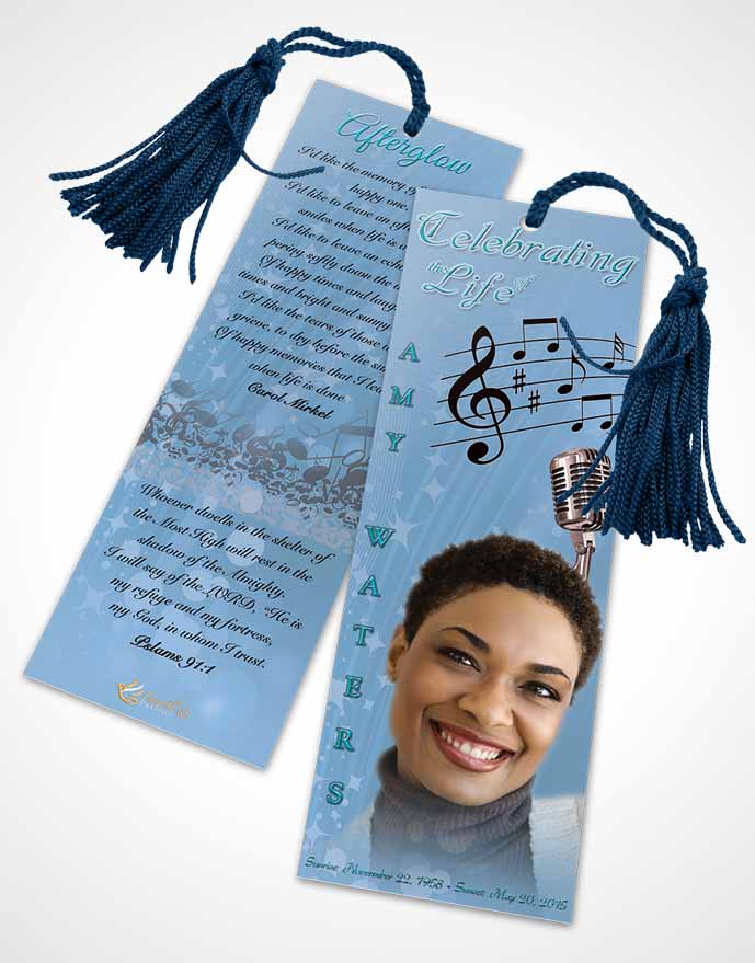 Funeral Bookmark Template The Sound of Music Morning Calm