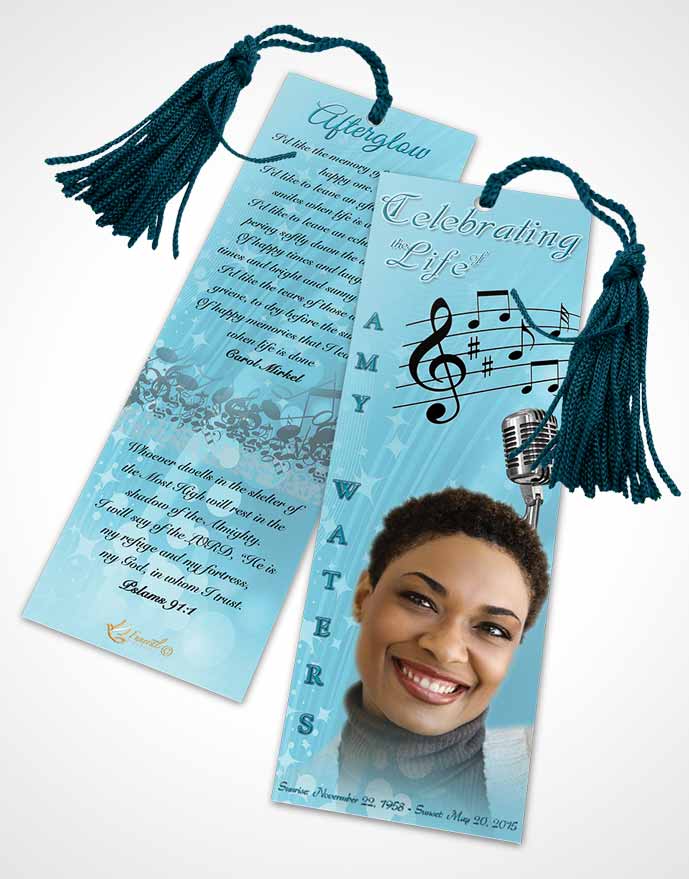 Funeral Bookmark Template The Sound of Music Peaceful Ocean